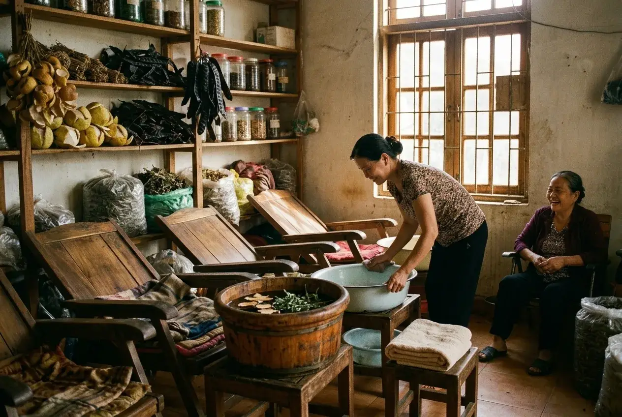 Bốn giường, một bếp nấu lá 2
